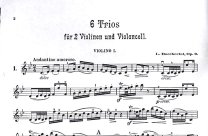 Boccherini, L.: Trio Op.9 (2 violins & cello)