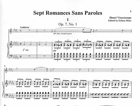 Vieuxtemps, H.: Sept Romances sans Paroles Opp 7,8 (violin & piano)