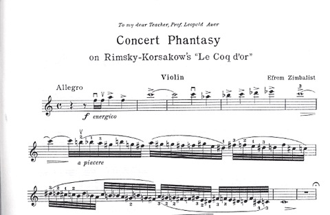 Zimbalist, Efrem: Concert Phantasy on Rimsky-Korsakov's Le Coq d'or (violin &piano)