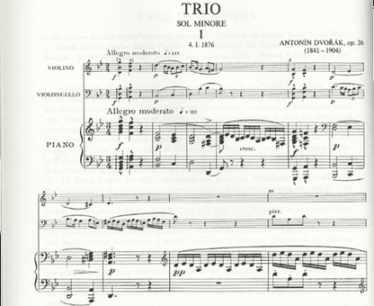 Dvorak, Antonin: Trio in G mi Op.26 (violin, cello, piano)