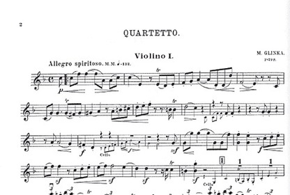 Glinka, Mikhail: String Quartet in F