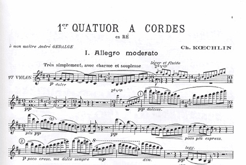 Koechlin, Charles: Quartet No.1 in D (string quartet)