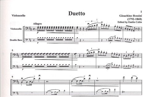 Rossini, Gioachino (Colon): Duetto (cello & bass)