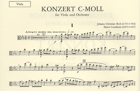 Bach, J.C.: Concerto in c minor (viola & piano)