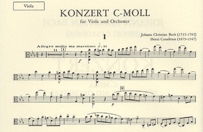 Bach, J.C.: Concerto in c minor (viola & piano)