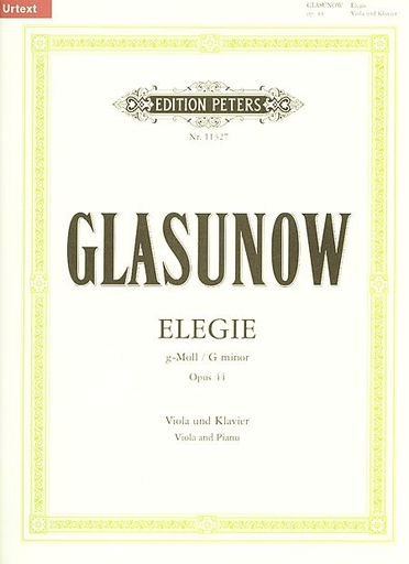 Glazunov (Glasunow): Elegie (Elegy) Op. 44 in g minor (viola & piano)