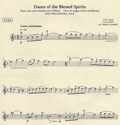 Gluck, C.W.: Dance of the Blessed Spirits (violin & piano)