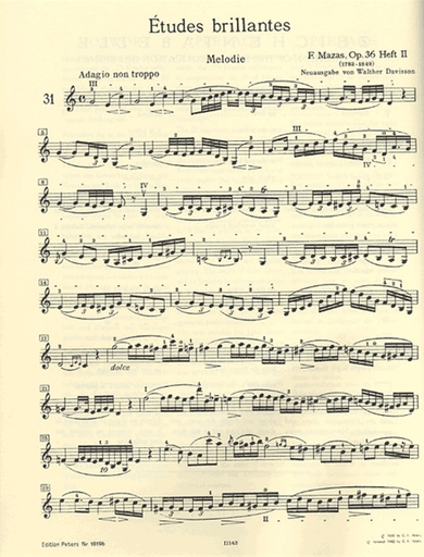 Mazas, Jacques (Davisson): Etudes brillantes, Op.36 No.2 (violin)