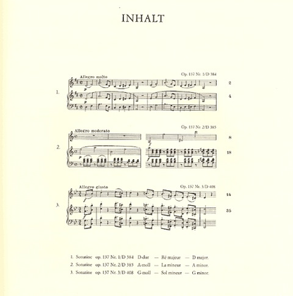 Schubert, Franz: 3 Sonatinas Op.137 No.1-3 (violin, CD, piano)