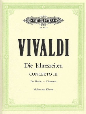 Vivaldi (Kolneder): ''Autumn'' from The Seasons, RV293 (violin & piano)  PETERS