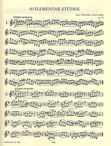 Wohlfahrt (Sitt) : 40 Elementary Studies for the Violin, Op. 54