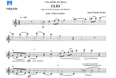 Amiot, Jean-Claude: Clio (violin & piano)