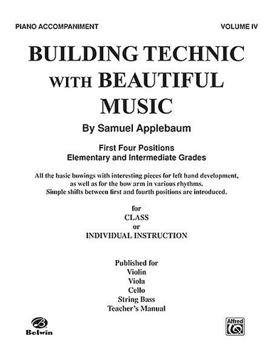 Applebaum, Samuel: Building Technic with Beautiful Music Bk.4 (piano accompaniment)