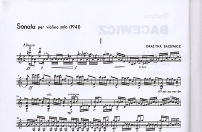 Bacewicz, Grazyna: Sonata 1941 (violin solo)