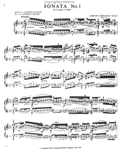 Bach, J.S. (Joachim): Six Sonatas and Partitas, s. 1001-1006 (violin solo)