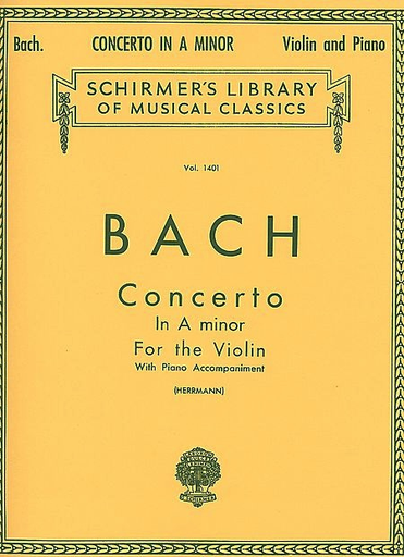 Bach, J.S. (Herrmann): Concerto in A minor, BWV 1041 (violin, and piano reduction)