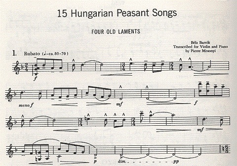 Bartok, B.: 15 Hungarian Peasant Songs (Violin and Piano)