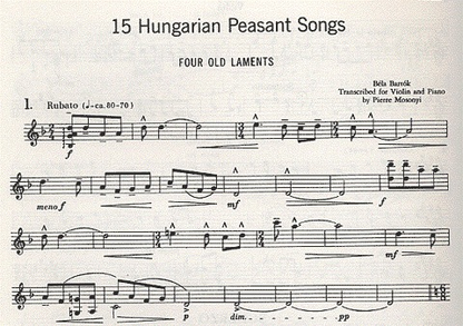 Bartok, B.: 15 Hungarian Peasant Songs (Violin and Piano)