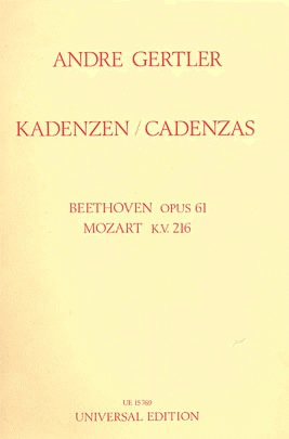 *OUT OF PRINT* Mozart, W.A./Beethoven, L: Cadenzas to Concerto KV.216 and Op.61 (violin)