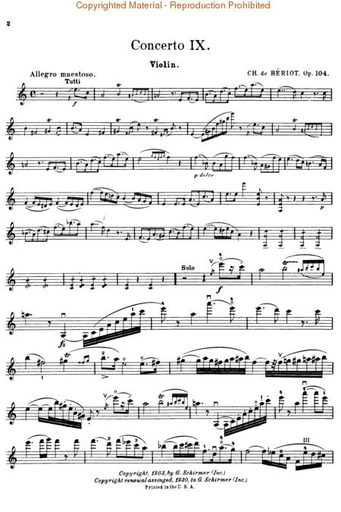 De Beriot, Ch.: Concerto #9 in a minor Op.104 (Violin & Piano)
