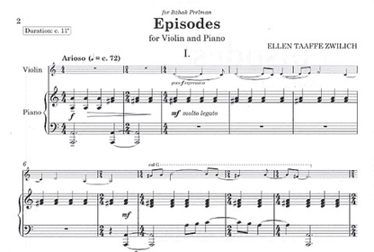 Zwilich, Ellen Taaffe: Episodes (violin & piano)