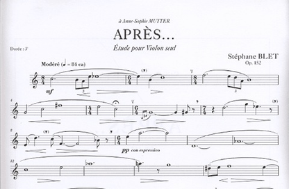 Blet, Stephane: Apres...Op.152 (violin solo)