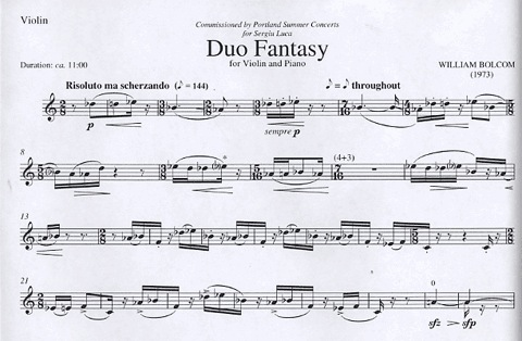 Bolcom, William: Duo Fantasy for Violin & Piano