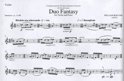 Bolcom, William: Duo Fantasy for Violin & Piano