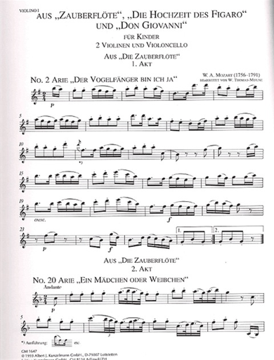 Mozart, W.A.: Mozart for Children (2 violins & cello)