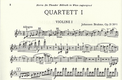 Brahms, J.: Three String Quartets Op.51, No.1, 2 and 67 (set of parts)