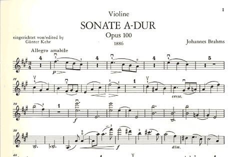 Brahms, J.: Sonata Op.100  in A Major, urtexr (violin and piano)
