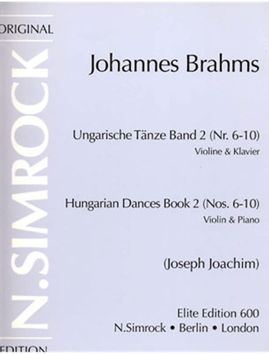 Brahms, Johannes (Joachim): Hungarian Dances Vol.2 #6-10 (violin & piano)