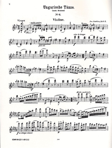 Brahms, Johannes (Joachim): Hungarian Dances Vol.2 #6-10 (violin & piano)