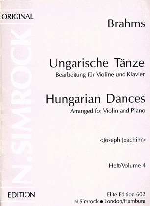 Brahms, Johannes (Joachim): Hungarian Dances Vol.4 #17-21 (violin & piano)