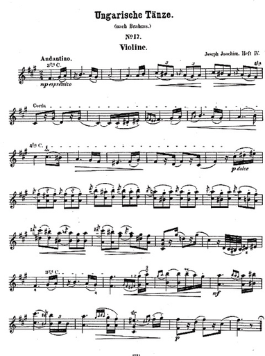 Brahms, Johannes (Joachim): Hungarian Dances Vol.4 #17-21 (violin & piano)