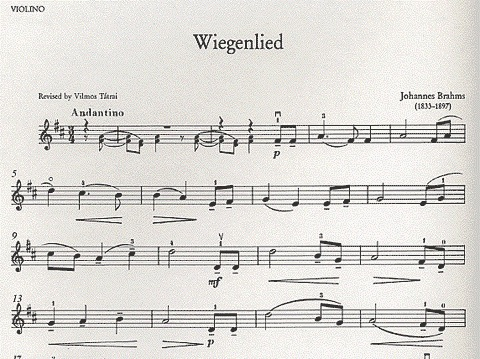 Brahms, Johannes: Wiegenlied-Lullaby (violin & piano)