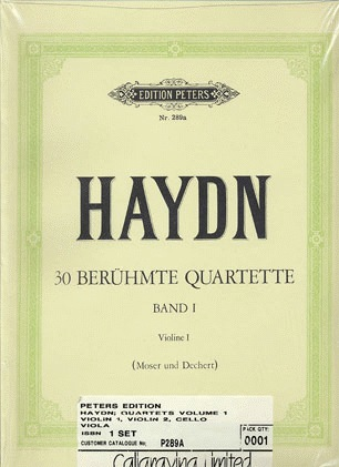 Haydn, F.J (Andreas).: 30 Famous String Quartets, Vol.1 (2 violins, viola, and cello)