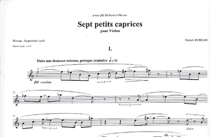 Burgan, Patrick: Sept Petits Caprices pour Violon-7 Littles Caprices for Violin