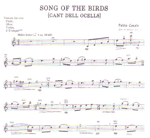Casals, Pablo: Song of the Birds (violin & piano)