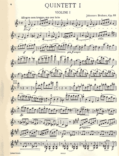 Brahms, Johannes: String Quintet No.1 (2 violins, 2 violas, cello)
