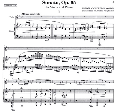 Chopin, Frederic (Ranjbaran): Sonata Op.65 (violin & piano)