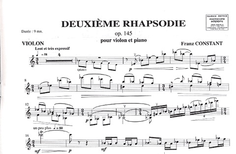 Constant, Franz: Deuxieme Rhapsodie Op. 145 (violin & piano)