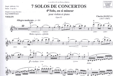 Dancla, Charles: Fourth Solo in b minor (violin & piano)