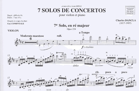 Dancla, Charles: Seventh Solo in D major (violin & piano)
