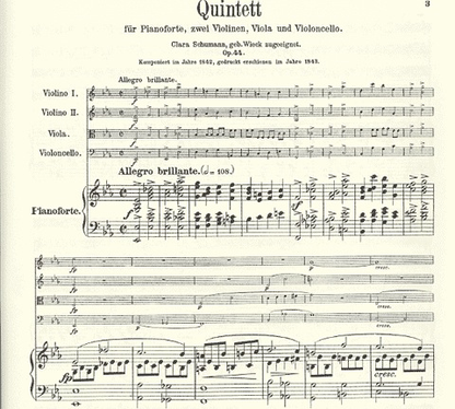 Schumann, Robert: Piano Quintet Op.44 (piano, 2 violins, viola, cello)