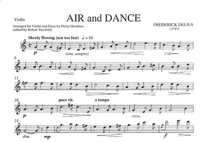 Delius, Frederick: Air & Dance (violin & piano)