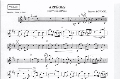 Devogel, Jacques: Arpeges (violin & piano)