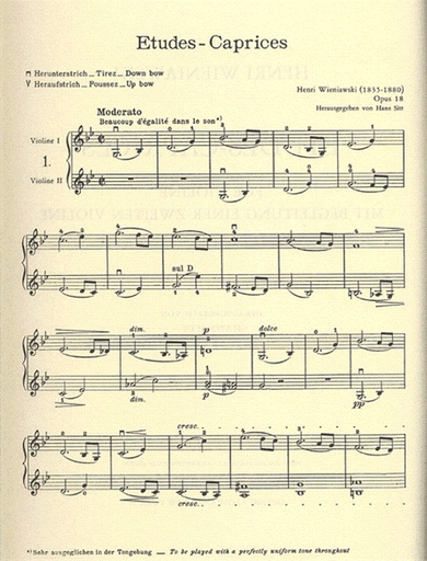 Wieniawski, Henri (Sitt): Etudes-Caprices Op.18 (2 Violins)