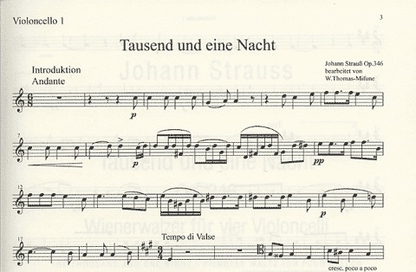 Strauss, J. (Thomas-Mifune): 1001 Night-Viennese Waltz (4 Cellos)