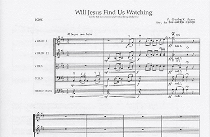 Pinner: Will Jesus Find Us Watching (string orchestra and string quartet)